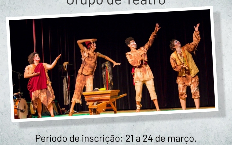 Inscrições para o grupo de teatro de Rio Piracicaba 