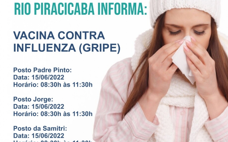 Cronograma de vacinação contra a Gripe (Influenza).