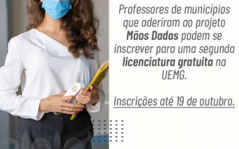 Professores da Rede Estadual dos municípios que aderiram ao Mãos Dadas podem se inscrever, até 19 de outubro, em cursos 