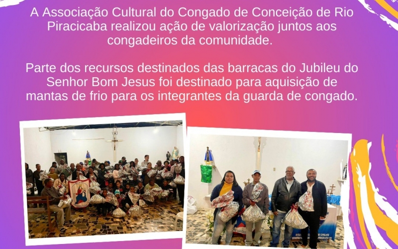 A Associação Cultural do Congado de Conceição de Rio Piracicaba realizou ação de valorização juntos aos congadeiros da c