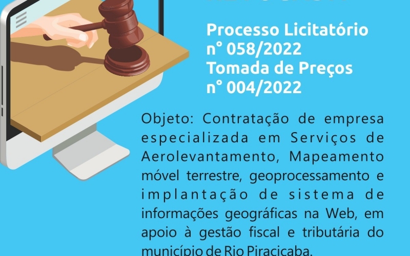 Processo Licitatório n° 058/2022 - Tomada de Preços n° 004/2022- REVOGADO.
