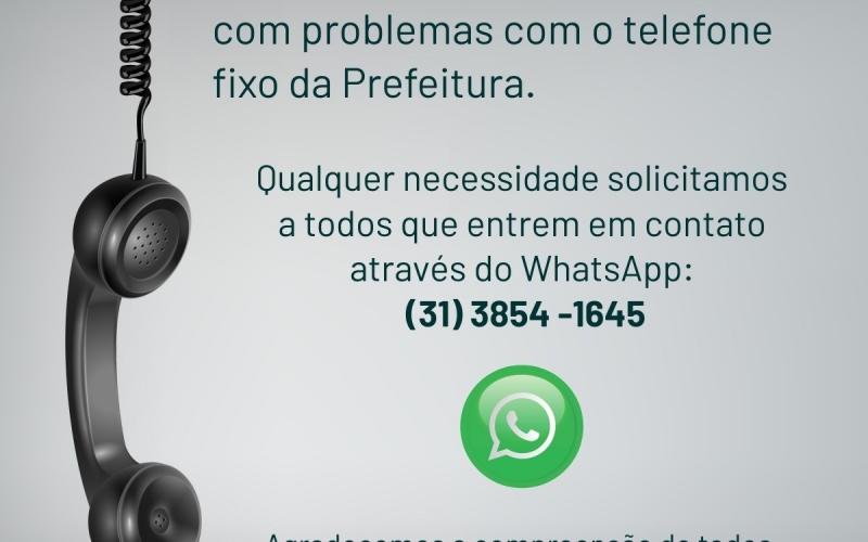 TELEFONE FIXO DA PREFEITURA MUNICIPAL.