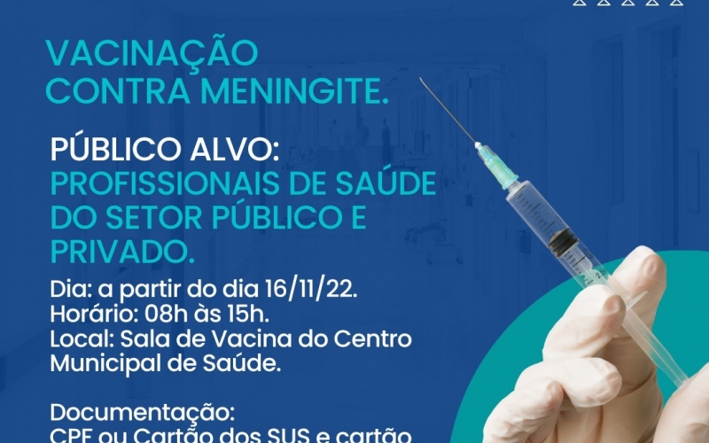 Cronograma de Vacinação contra Meningite.