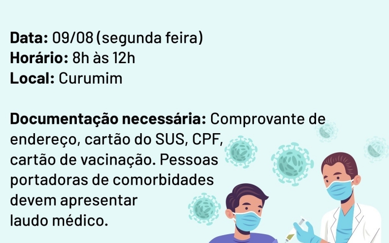 Covid-19 - Cidadãos com idade a partir dos 27 anos serão vacinados na próxima semana em Rio Piracicaba.
