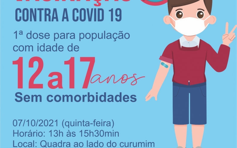 Vacinação Covid-19, 1ª dose, população 12 a 17 anos, sem comorbidades, Distritos e Centro